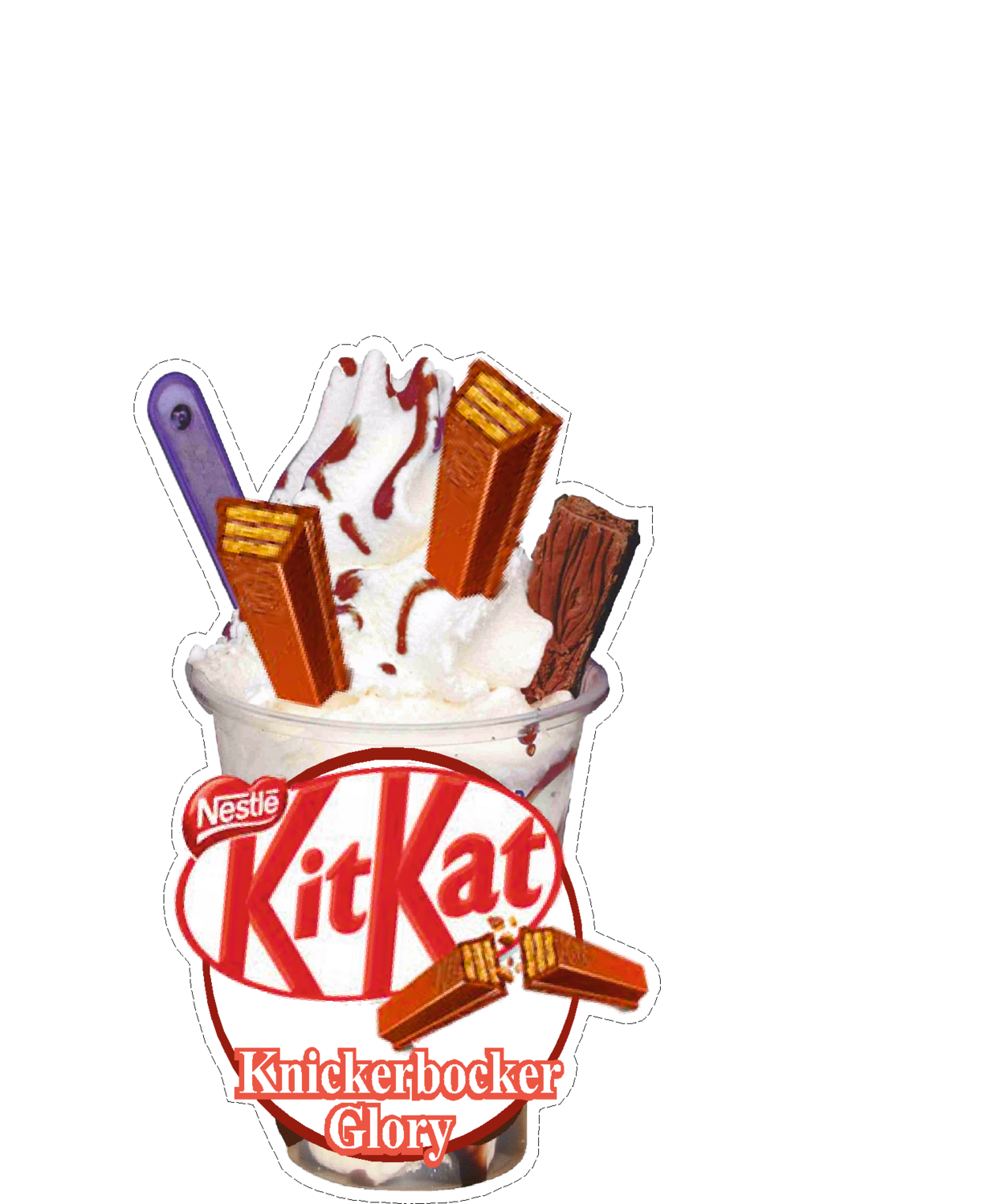 whippy soft ice cream kit  kat sundae/knickerbocker Vinyl Printed Sticker