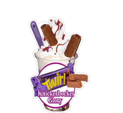 whippy soft ice cream salted twirl sundae/knickerbockerVinyl Printed Sticker