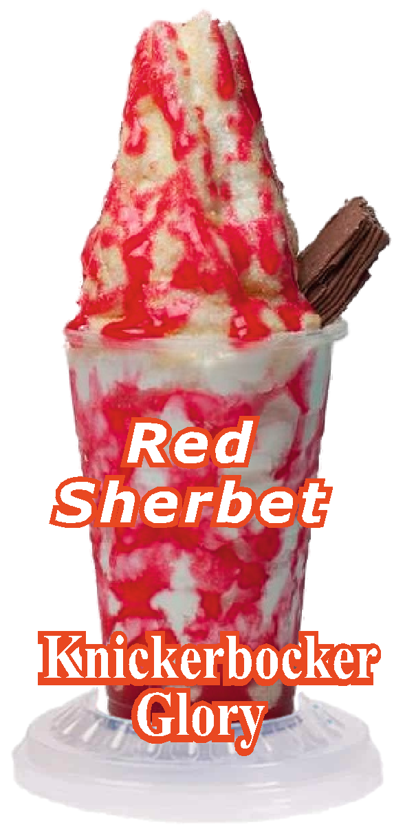 whippy soft ice cream red sherbet  sundae/knickerbocker Vinyl Printed Sticker