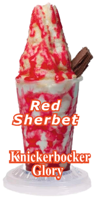 whippy soft ice cream red sherbet  sundae/knickerbocker Vinyl Printed Sticker