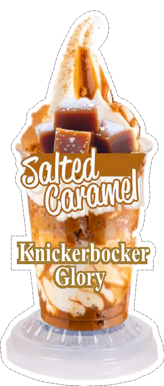 whippy soft ice cream salted caramel sundae/knickerbockerVinyl Printed Sticker