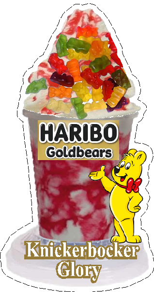 whippy soft ice cream Haribo gold bears ice cream knickerbocker glory  Vinyl Printed Sticker
