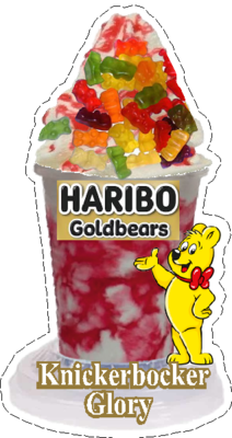 whippy soft ice cream Haribo gold bears ice cream knickerbocker glory  Vinyl Printed Sticker