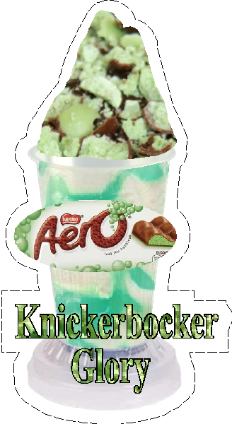 whippy soft ice cream mint areo sundae/knickerbocker  with no  biscuit  Vinyl Printed Sticker