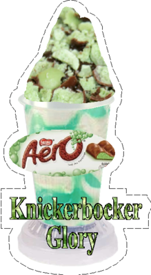 whippy soft ice cream mint areo sundae/knickerbocker  with no  biscuit  Vinyl Printed Sticker