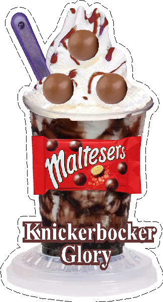whippy soft ice cream Maltesers ice cream knickerbocker glory  Vinyl Printed Sticker