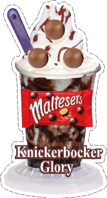 whippy soft ice cream Maltesers ice cream knickerbocker glory  Vinyl Printed Sticker