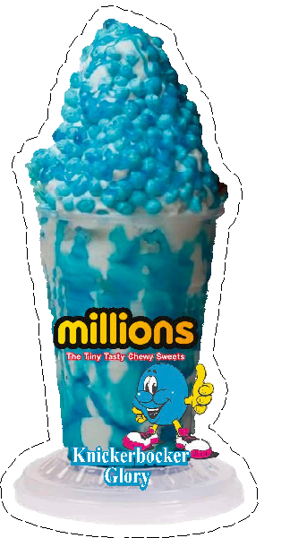 whippy soft ice cream Millions  ice cream sundae/knickerbocker glory  without flake
Vinyl Printed Sticker