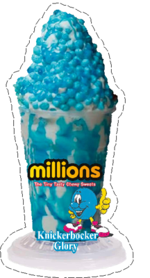 whippy soft ice cream Millions  ice cream sundae/knickerbocker glory  without flake
Vinyl Printed Sticker