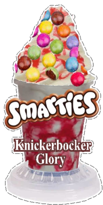 whippy soft ice cream smarties
  ice cream sundae/knickerbocker glory  without flake
Vinyl Printed Sticker