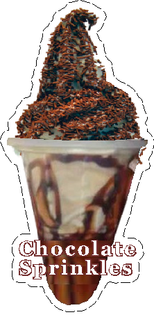 whippy soft ice cream Chocolate sprinkles  Screwball Vinyl Printed Sticker