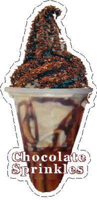 whippy soft ice cream Chocolate sprinkles  Screwball Vinyl Printed Sticker