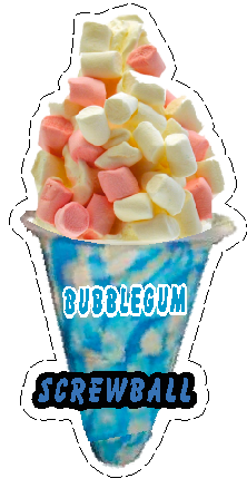 whippy soft ice cream Bubblegum Marshmallow Screwball Vinyl Printed Sticker 