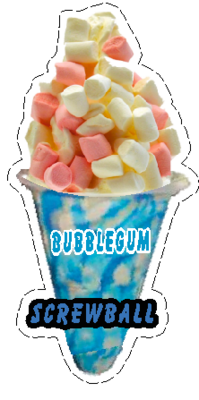 whippy soft ice cream Bubblegum Marshmallow Screwball Vinyl Printed Sticker 