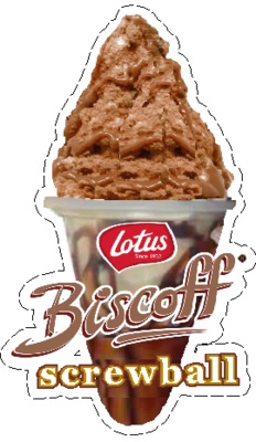 whippy soft ice cream Biscoff Screwball Vinyl Printed Sticker 