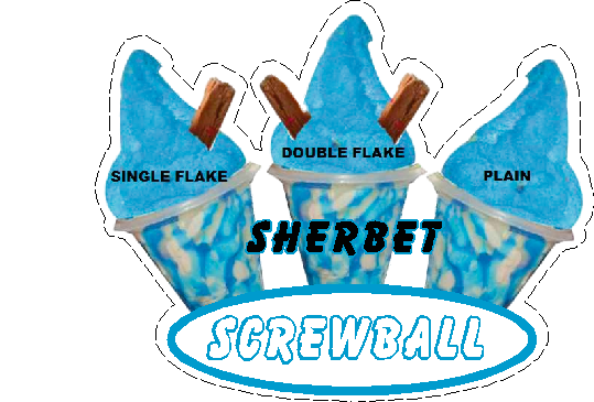 whippy soft ice cream Blue Sherbet Screwball Vinyl Printed Sticker 