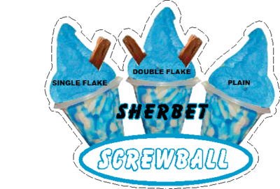 whippy soft ice cream Blue Sherbet Screwball Vinyl Printed Sticker 