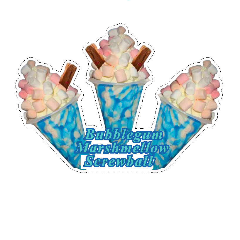 whippy soft ice cream trio  bubblegum marshmellow  Screwball Vinyl Printed Sticker