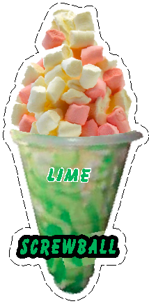 whippy soft ice cream Lime Marshmallow Screwball Vinyl Printed Sticker 