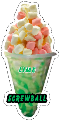 whippy soft ice cream Lime Marshmallow Screwball Vinyl Printed Sticker 