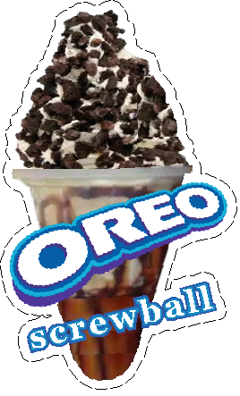 whippy soft ice cream Oreo Screwball Vinyl Printed Sticker 