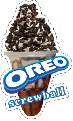 whippy soft ice cream Oreo Screwball Vinyl Printed Sticker 