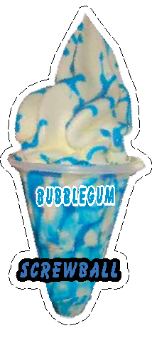 whippy soft ice cream Bubblegum Screwball  Vinyl Printed Sticker