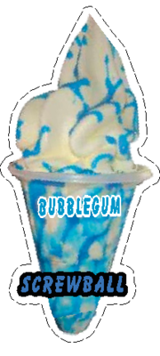 whippy soft ice cream Bubblegum Screwball  Vinyl Printed Sticker