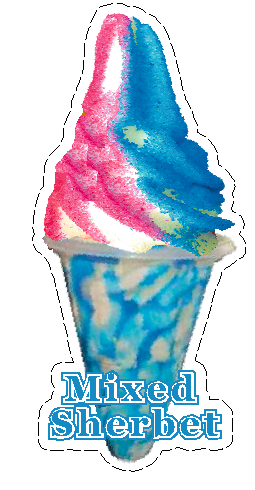 whippy soft ice cream mixed sherbet   Sherbet Screwball Vinyl Printed Sticker