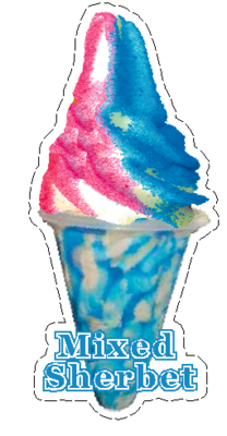 whippy soft ice cream mixed sherbet   Sherbet Screwball Vinyl Printed Sticker