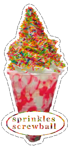 whippy soft ice cream Sprinkles Screwball Vinyl Printed Sticker 