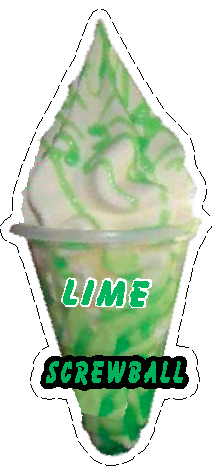 whippy soft ice cream 
  lime Screwball Vinyl Printed Sticker