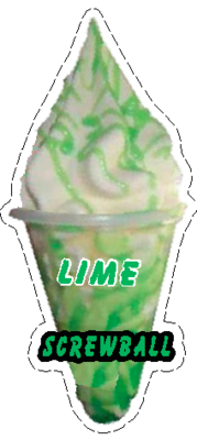 whippy soft ice cream 
  lime Screwball Vinyl Printed Sticker