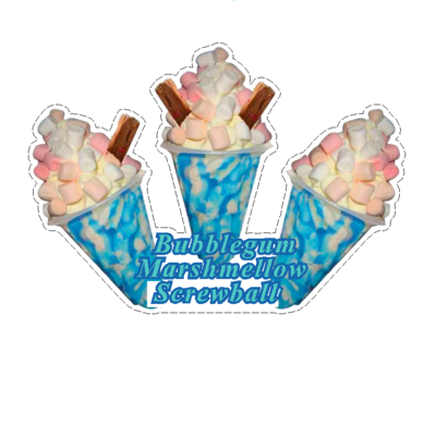 whippy soft ice cream trio  bubblegum marshmellow  Screwball Vinyl Printed Sticker