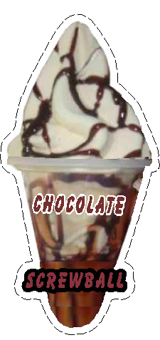 whippy soft ice cream chocolate  Screwball Vinyl Printed Sticker