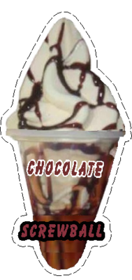 whippy soft ice cream chocolate  Screwball Vinyl Printed Sticker