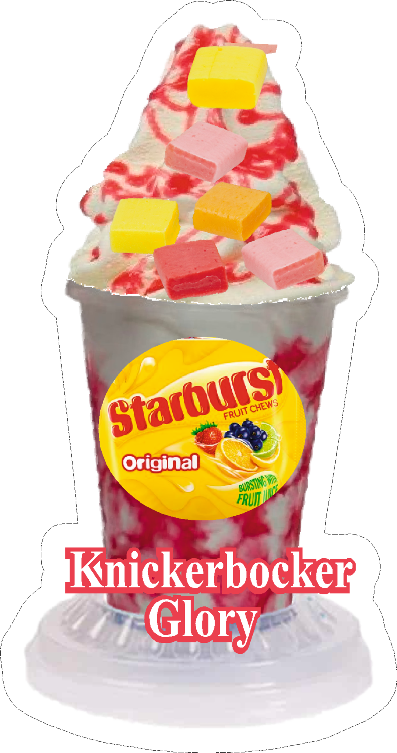 whippy soft ice cream  starburst Knickerbockerglory  Vinyl Printed Sticker