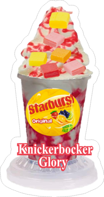 whippy soft ice cream  starburst Knickerbockerglory  Vinyl Printed Sticker