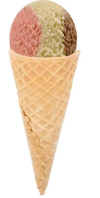 Hard Scooped  Neapolitan  ice Cream  twist  Cone