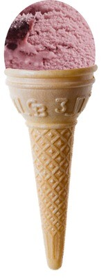 Hard Scooped blackcherry  Ice Cream Single Cone