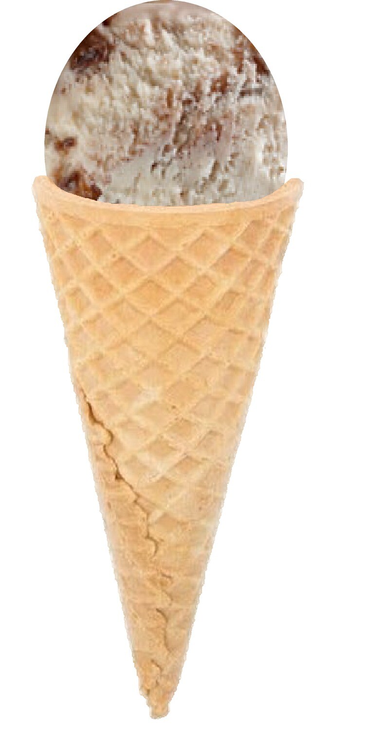 Hard Scooped rum and raisin ice Cream  twist  Cone