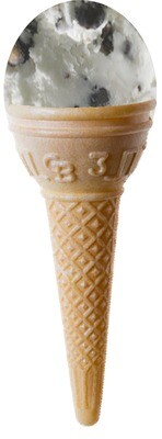 Hard Scooped oreo Ice Cream Single Cone