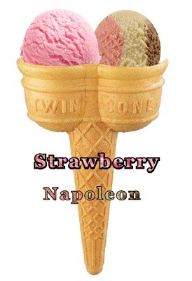 Hard Scooped Neapolitan  And  strawberry Ice Cream Twin Cone