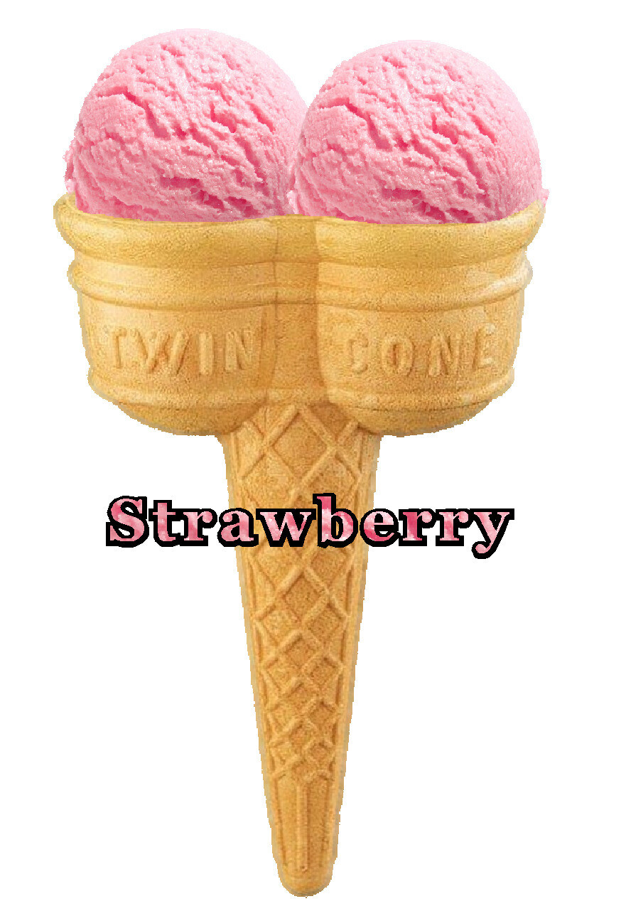 Hard Scooped  double strawberry Ice Cream Twin Cone