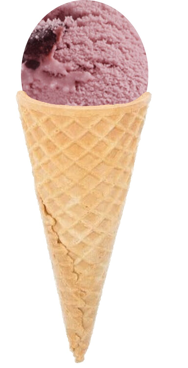 Hard Scooped  black cherry  Ice Cream  twist  Cone