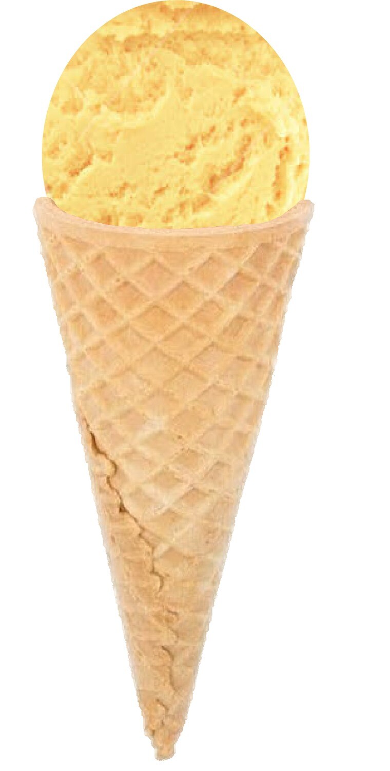 Hard Scooped banana  Ice Cream  twist  Cone