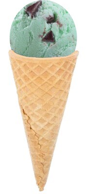 Hard Scooped mint Ice Cream  twist  Cone