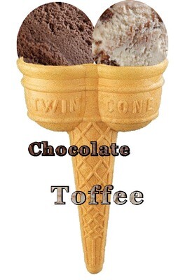 Hard Scooped Chocolate And toffee   Ice Cream Twin Cone