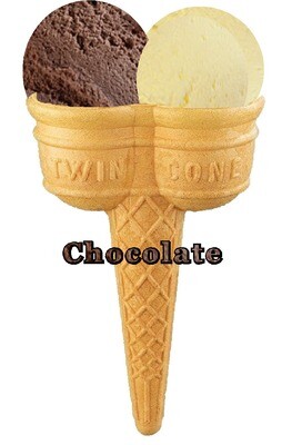 Hard Scooped  chocolate  &amp; vanilla Ice Cream Twin Cone