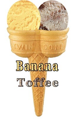 Hard Scooped  banana  and toffee

Ice Cream Twin Cone